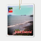 zGQ005赤道ギニア、パノラマ、アフリカ、 セラミックオーナメント (左)