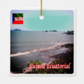 zGQ005赤道ギニア、パノラマ、アフリカ、 セラミックオーナメント (裏面)