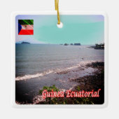 zGQ005赤道ギニア、パノラマ、アフリカ、 セラミックオーナメント (正面)