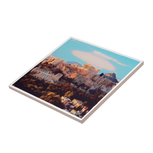 zGR009アテネ、アクロポリス、ギリシャ、 タイル (側面)