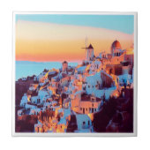 zGR011 SANTORINI、ギリシャ、 タイル (正面)