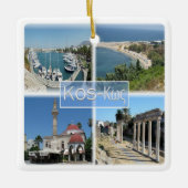 zGR020モザイクKOS、ギリシャ、ヨーロッパ、 セラミックオーナメント (正面)