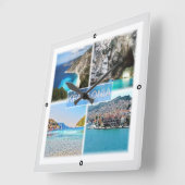 zGR023 KEFALONIA、ギリシャ、ヨーロッパ、 スクエア壁時計 (傾斜)