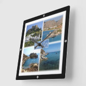 zGR025 RHODES、ギリシャ、ヨーロッパ、 スクエア壁時計 (傾斜)