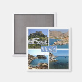 zGR025 RHODES、ギリシャ、ヨーロッパ、冷蔵庫 マグネット (正面/裏面)