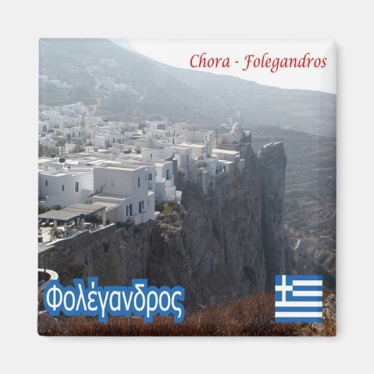 zGR027 FOLEGANDROS,ギリシャ,冷蔵庫 マグネット (正面)