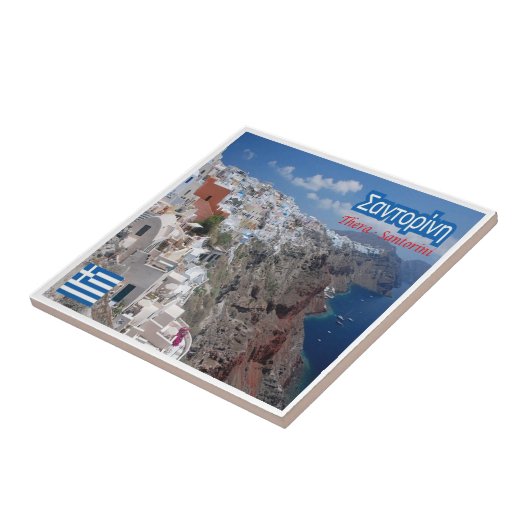 zGR033 SANTORINI Thera，ギリシャ， タイル (側面)