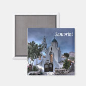 zGR034 SANTORINI、ギリシャ、冷蔵庫 マグネット (正面/裏面)