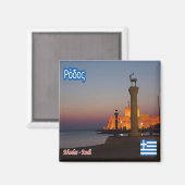 zGR037 RHODES – ギリシャ – 冷蔵庫 マグネット (正面/裏面)