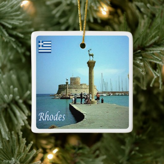 zGR039 RHODES，ギリシャ， セラミックオーナメント (ツリー)