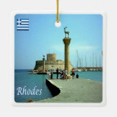 zGR039 RHODES，ギリシャ， セラミックオーナメント (裏面)