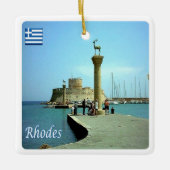 zGR039 RHODES，ギリシャ， セラミックオーナメント (正面)