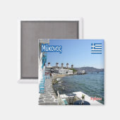 zGR050 MYKONOS – ギリシャ – 冷蔵庫 マグネット (正面/裏面)
