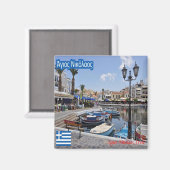zGR063 CRETA Agios Nikolaos，ギリシャ，冷蔵庫 マグネット (正面/裏面)