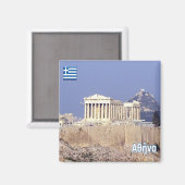 zGR067 ATENE Parthenon，ギリシャ，冷蔵庫 マグネット (正面/裏面)