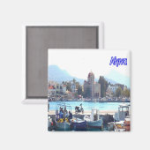 zGR068 AEGINAポート、ギリシャ、冷蔵庫 マグネット (正面/裏面)