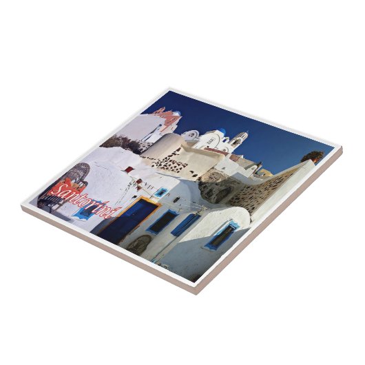 zGR071 SANTORINI Thera,ギリシャ, タイル (側面)