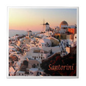 zGR077 SANTORINI Oia Sunset，ギリシャ， タイル (正面)