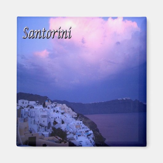 zGR079 SANTORINI, Oia Sunset,ギリシャ,冷蔵庫 マグネット (正面)