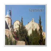 zGR081 SANTORINI，修道院，ギリシャ， タイル (正面)