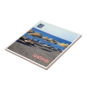 zGR082 SANTORINI溶岩ビーチ,ギリシャ, タイル