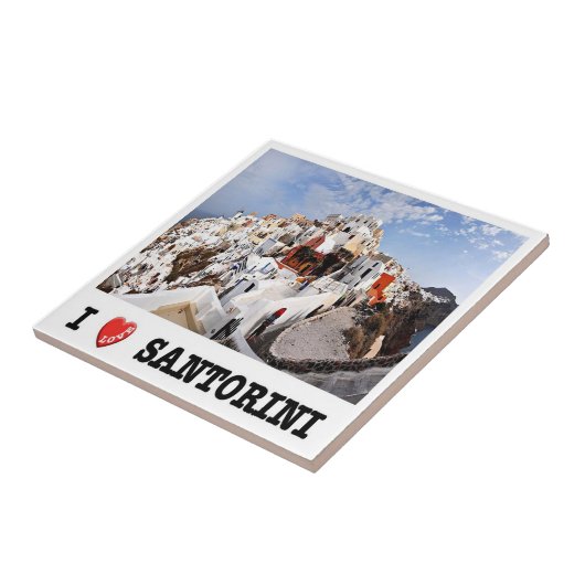 zGR085 SANTORINI I Love Oia,ギリシャ, タイル (側面)