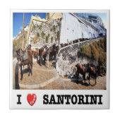 zGR087 SANTORINI I Love，ギリシャ， タイル (正面)