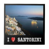 zGR088 SANTORINI I Love,ギリシャ, タイル (正面)