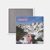 zGR089 SANTORINI Firostefani,ギリシャ,冷蔵庫 マグネット (正面/裏面)