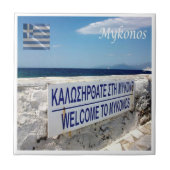 zGR097 MYKONOS,ようこそ,ギリシャ, タイル (正面)