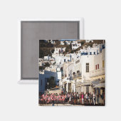 zGR105 MYKONOSパノラマ，ギリシャ，冷蔵庫 マグネット (正面/裏面)