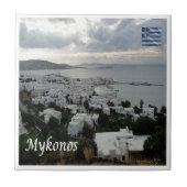 zGR106 MYKONOSパノラマ，ギリシャ， タイル (正面)
