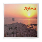 zGR107 MYKONOSパノラマ，ギリシャ， タイル (正面)