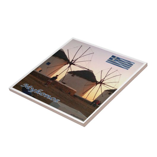 zGR110 MYKONOS，ギリシャ，ウィンドミル タイル (側面)