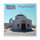zGR112 MYKONOS修道院,ギリシャ, タイル (正面)