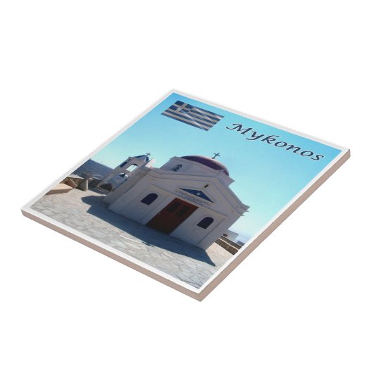 zGR112 MYKONOS修道院,ギリシャ, タイル (側面)