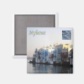 zGR115 MYKONOS，チョラ，ギリシャ，冷蔵庫 マグネット (正面/裏面)