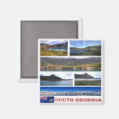 zGS003 SOUTH GEORGIA,モザイク,アメリカ,冷蔵庫 マグネット (正面/裏面)