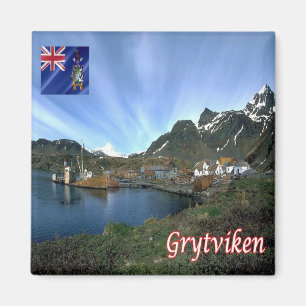 zGS007 GRYTVIKEN, South Georgia,アメリカ,冷蔵庫 マグネット