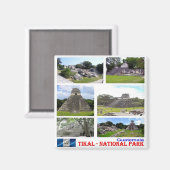 zGT009 TIKAL N.P.モザイク，グアテマラ，冷蔵庫 マグネット (正面/裏面)
