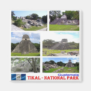 zGT009 TIKAL N.P.モザイク，グアテマラ，冷蔵庫 マグネット