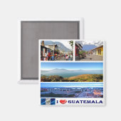 zGT017 GUATEMALA I Love, Mosaic, America,冷蔵庫 マグネット (正面/裏面)