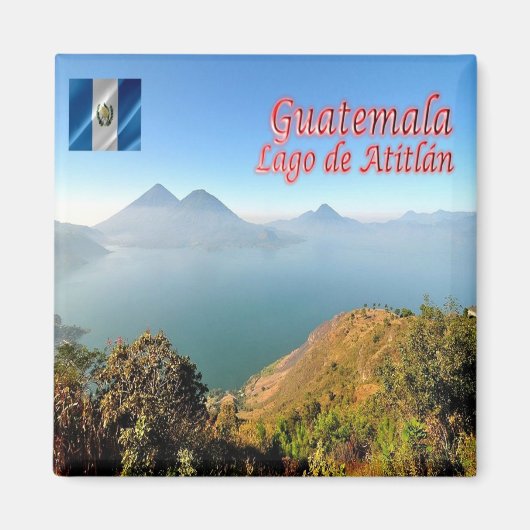 zGT019 GUATEMALA, Lake Atitlan，アメリカ，冷蔵庫 マグネット (正面)