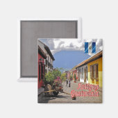 zGT022 ANTIGUA, Calle del Arco，グアテマラ，冷蔵庫 マグネット (正面/裏面)