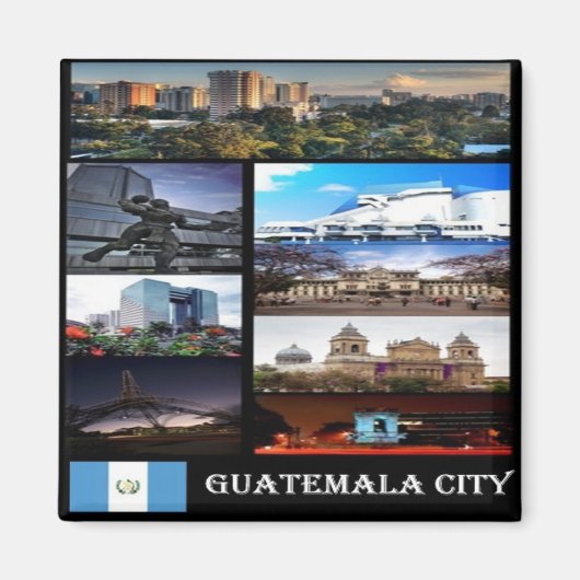 zGT023 GUATEMALA City, Mosaic, America,冷蔵庫 マグネット (正面)