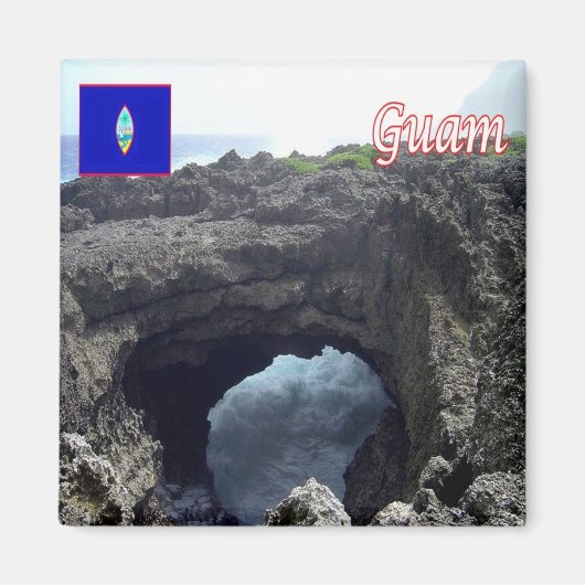 zGU0012 GUAM,パノラマ,オセアニア,冷蔵庫 マグネット (正面)
