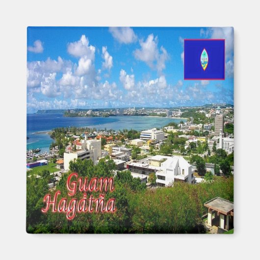 zGU002 HAGATNA, GUAM,パノラマ,オセアニア,冷蔵庫 マグネット (正面)