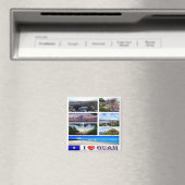 zGU003 GUAM I Love, Mosaic, Oceania,冷蔵庫 マグネット (インサイチュ (食洗機))
