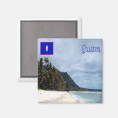 zGU011 GUAM、ビーチ、シービュー、オセアニア、冷蔵庫 マグネット (正面/裏面)