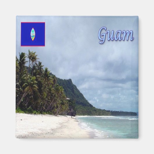 zGU011 GUAM、ビーチ、シービュー、オセアニア、冷蔵庫 マグネット (正面)